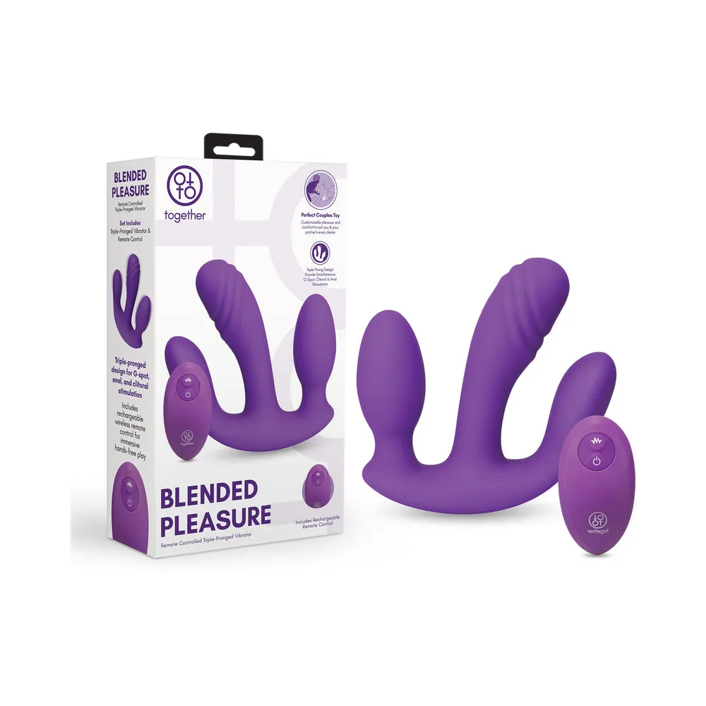 Together Blended Pleasure Remote Controlled Triple-Pronged Vibrator