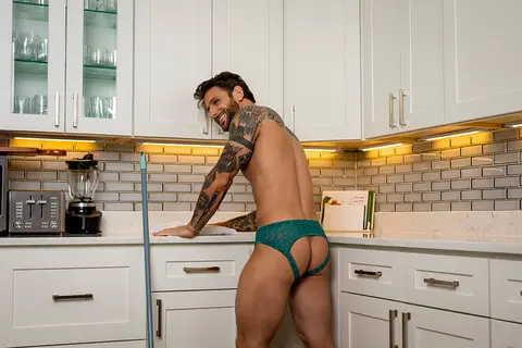 Male Power Ripple Moon Jock Black L/XL