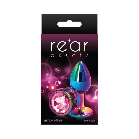 Rear Assets Metal Anal Plug Small in Multicolor/Pink
