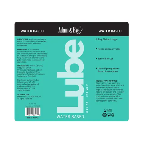 Adam & Eve Water-Based Lubricant 8 oz.