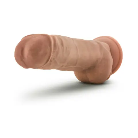 Au Naturel Big Boy 10 in. Posable Dual Density Dildo with Balls in Tan