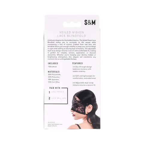 Sportsheets Sex & Mischief Veiled Vision Lace Blindfold