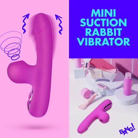 BANG! Mini Suction Rabbit Vibrator in Purple