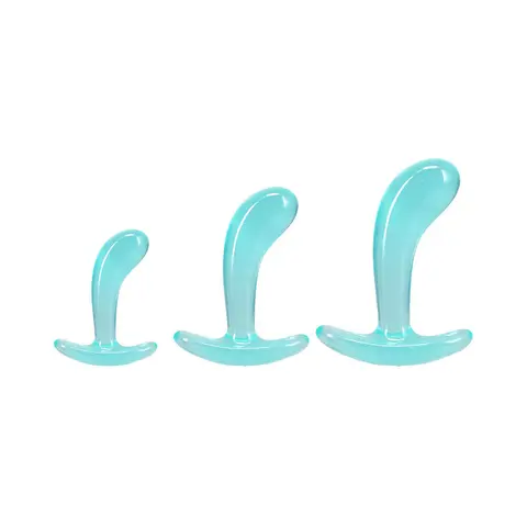 Crystal Jellies Curved Anal Trainer Set in Teal