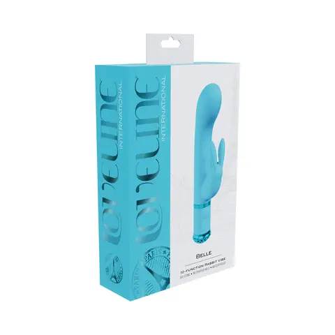 Loveline Belle Rechargeable Silicone Rabbit Vibrator in Blue