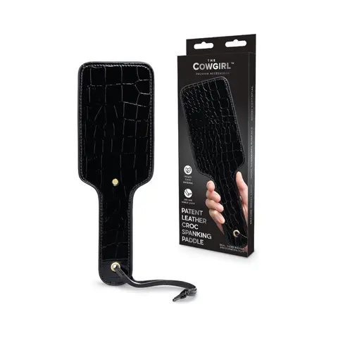 The Cowgirl Essentials Patent Leather Croc Spanking Paddle
