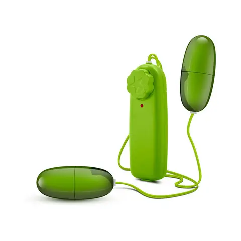 B Yours Double Pop Eggs Remote-Controlled Dual Bullet Vibrator in Lime