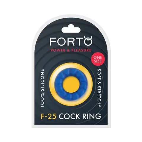 Forto F-25 Liquid Silicone Cockring 23mm in Blue