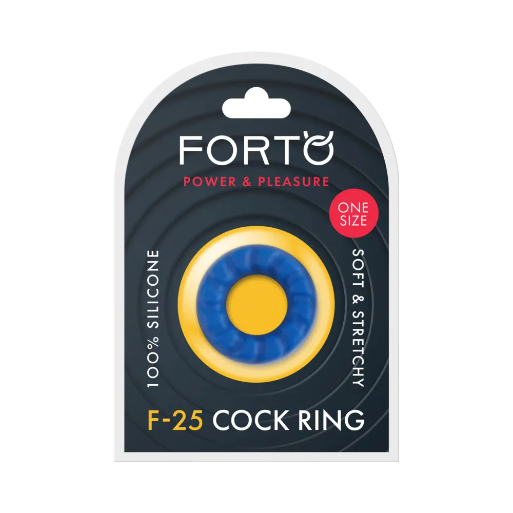 Forto F-25 Liquid Silicone Cockring 23mm in Blue