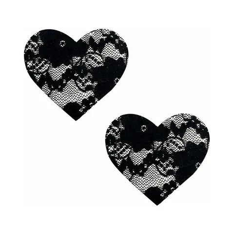 Neva Nude Pasty Heart Lace in Black