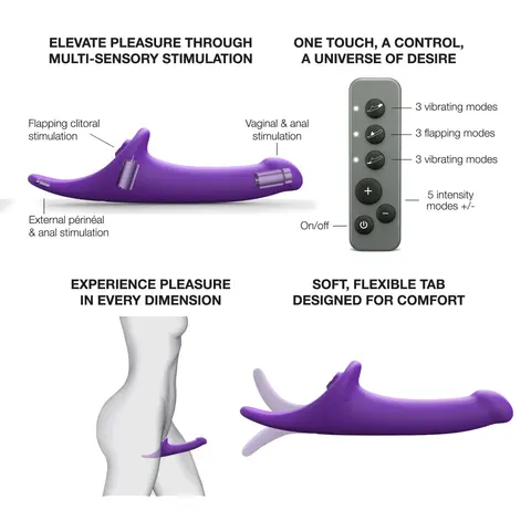 Strap-On-Me Multi Orgasm Dildo Medium in Purple