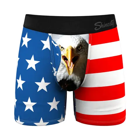 Shinesty The Mascot American Flag Ball Hammock Pouch Underwear with Fly S
