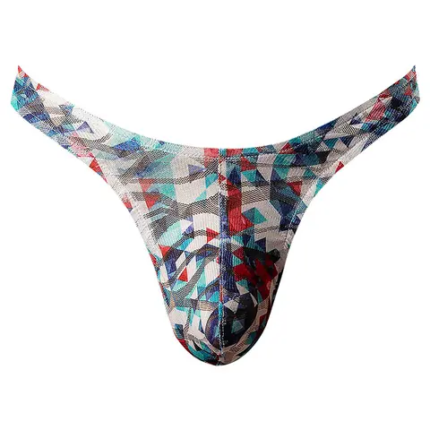 Male Power Your Lace Or Mine Bong Thong Geometric L/XL