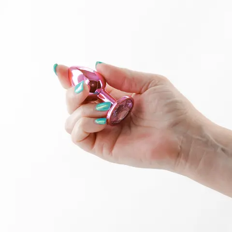 Rear Assets Metal Anal Plug Small in Pink