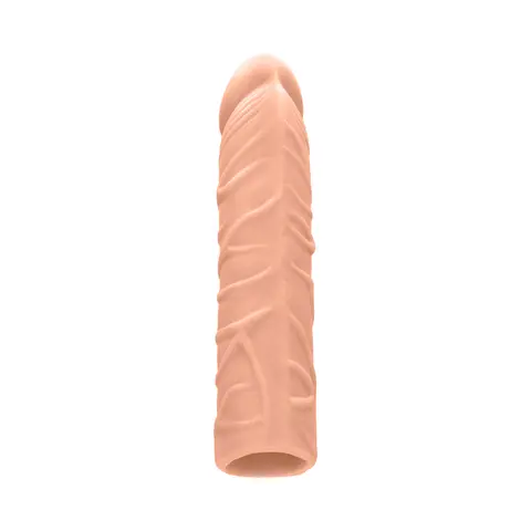 RealRock Realistic Veiny 7 in. Penis Sleeve Extender in Beige