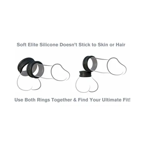 Fantasy C-Ringz Max-Width Silicone Rings 2-Piece Set Black