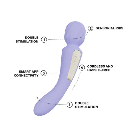 LELO SWITCH Double-Sided Wand Vibrator in Lilac