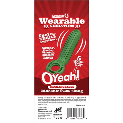 Screaming O Rechargeable O Yeah Silicone in Green