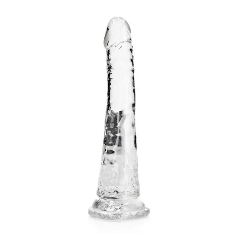 RealRock Crystal Clear Slim 7 in. Dildo Clear