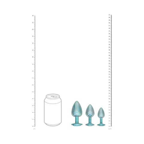 Ouch! International Paris Collection Metal Anal Plug Set in Blue