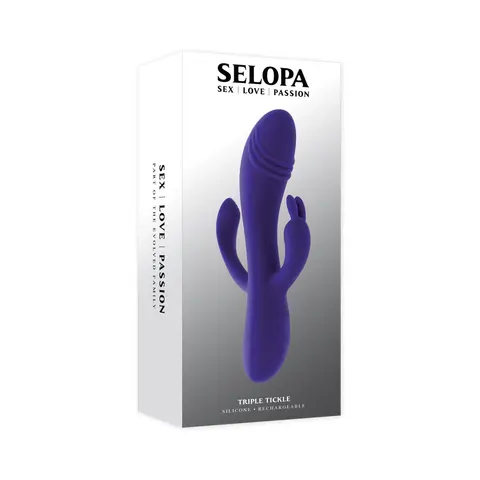Selopa Triple Tickle 3-Point Stimulation Vibrator Purple