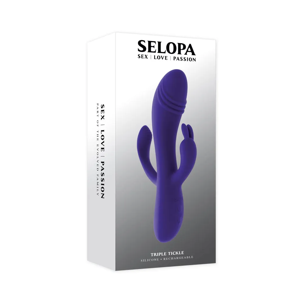 Selopa Triple Tickle 3-Point Stimulation Vibrator Purple