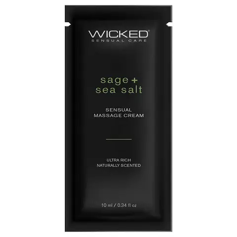 Wicked Sensual Massage Cream Sage + Sea Salt 10ml Foil
