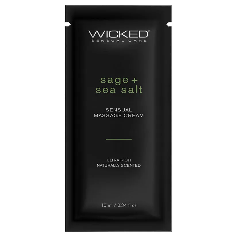 Wicked Sensual Massage Cream Sage + Sea Salt 10ml Foil