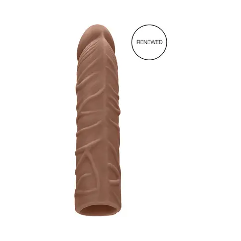 RealRock Realistic Veiny 7 in. Penis Sleeve Extender in Tan