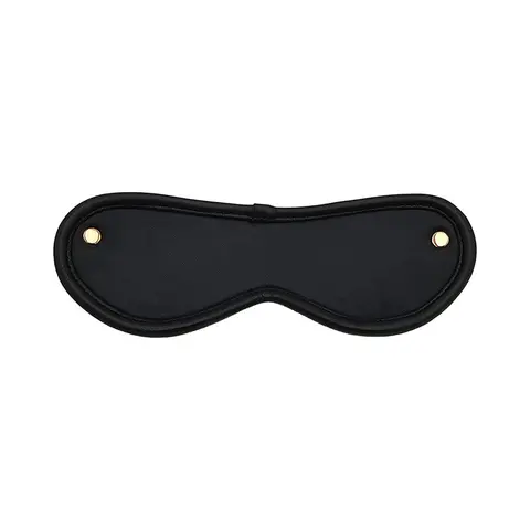 Rouge Leather Blindfold Black with Gold Accessories