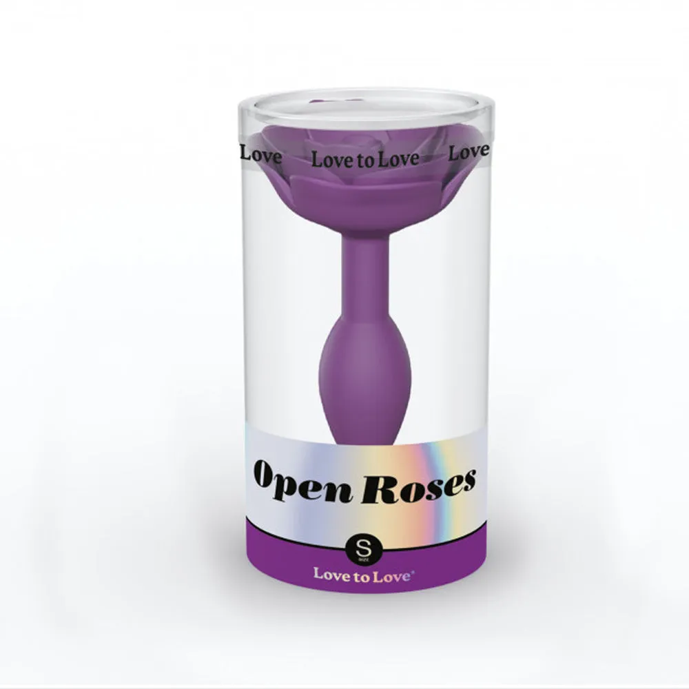 Love to Love Open Roses Silicone Anal Plug Purple Rain Small