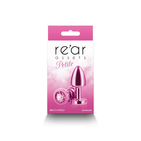Rear Assets Petite Metal Anal Plug in Pink