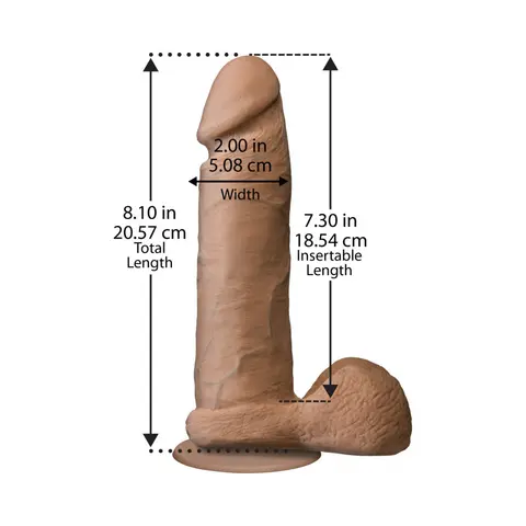 The Realistic Cock - UR3 - 8 Inch in Brown