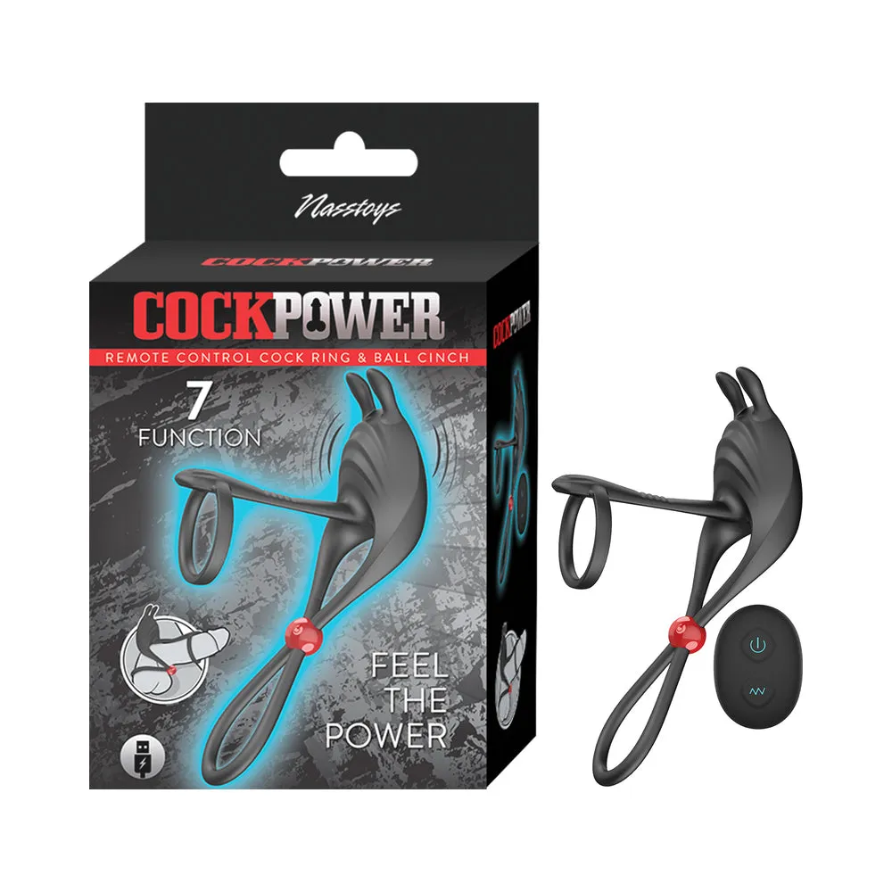 Cockpower Remote Control Cockring&Ball Cinch Black