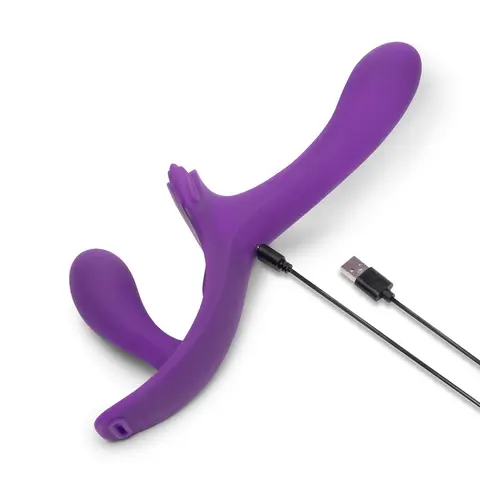 Together Lock-In Dual-Ended Vibrating Strap-on & Harness Set