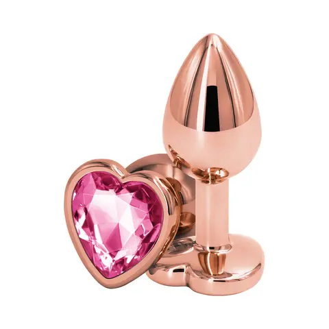 Rear Assets Rose Gold Heart Plug Small in Pink