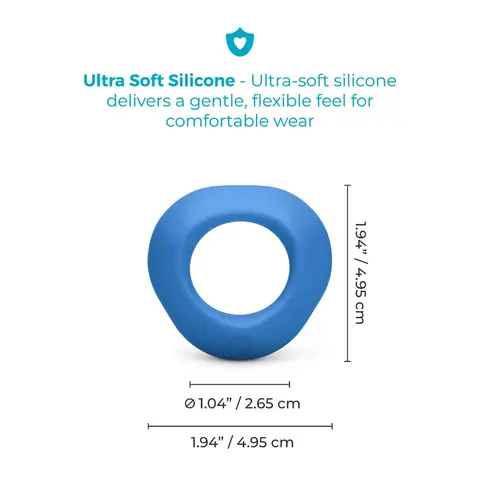 b-Vibe Flex Ring Delta Silicone C-Ring Blue