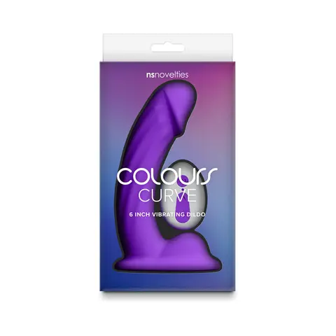 Colours Curve Vibrating 6 in. Dildo in Purple