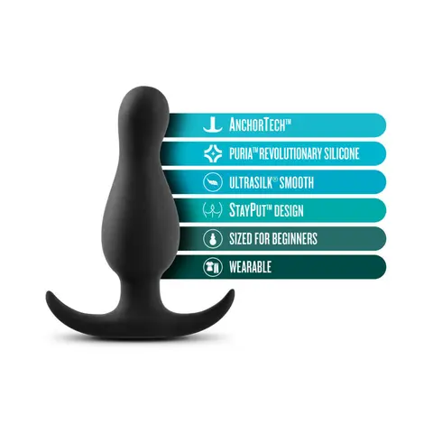 Anal Adventures Platinum Silicone Curve Plug Black