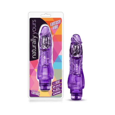 Naturally Yours Fantasy Vibe Realistic 8.5 in. Vibrating Dildo in Purple