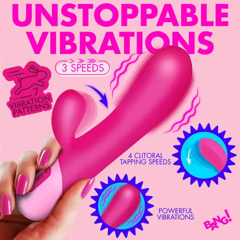 BANG! Clit Tapping Vibrating Rabbit Pink