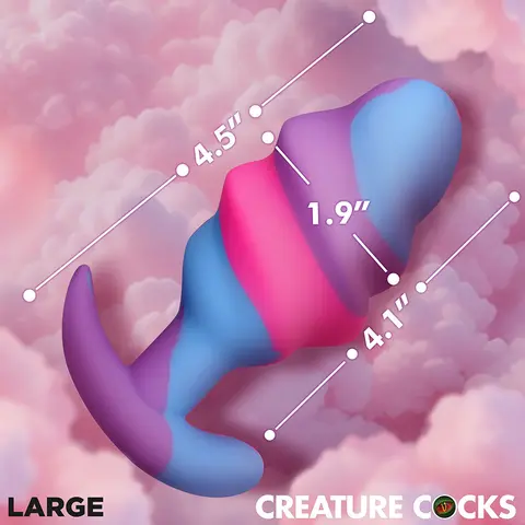 Creature Cocks Unicorn Swirl Silicone Butt Plug Large