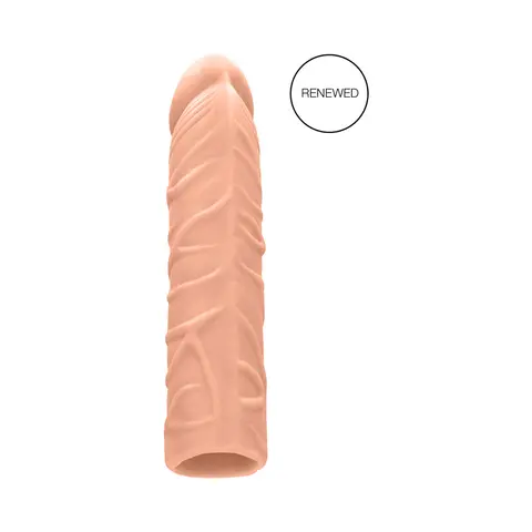 RealRock Realistic Veiny 7 in. Penis Sleeve Extender in Beige