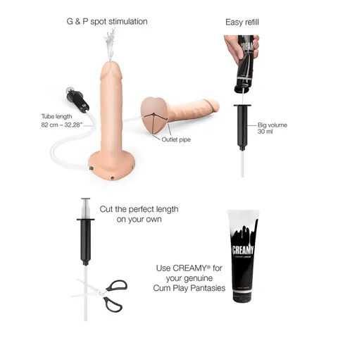 Strap-On-Me Squirting Cum Realistic Dildo Large in Vanilla
