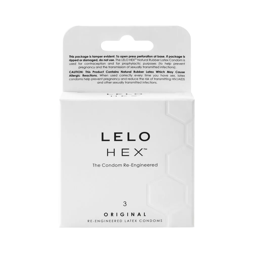 LELO HEX Original Lubricated Latex Condoms 3-Pack