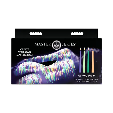 Master Series Glow Wax UV Blacklight Reactive Drip Candles Set of 4