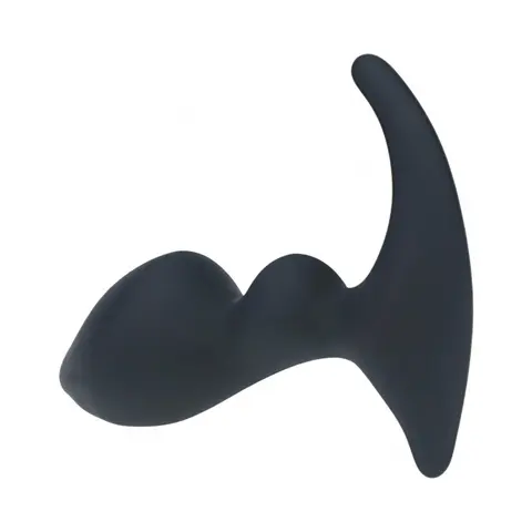 LEVELZ Double Ripple Silicone Prostate Massager in Black
