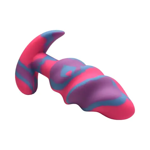 Creature Cocks Unicorn Swirl Silicone Butt Plug Medium