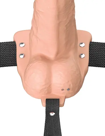 Fantasy X-Tensions Elite Vibrating Hollow Silicone Strap-On 8 in. in Light