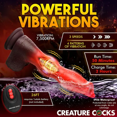 Creature Cocks Canine Thrusting & Vibrating Silicone Dildo with Remote Control